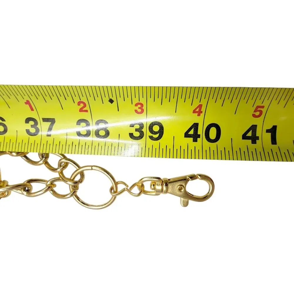 Vintage Gold Tone Medallion Chain Belt Baroque Coin Crest Adjustable Waist